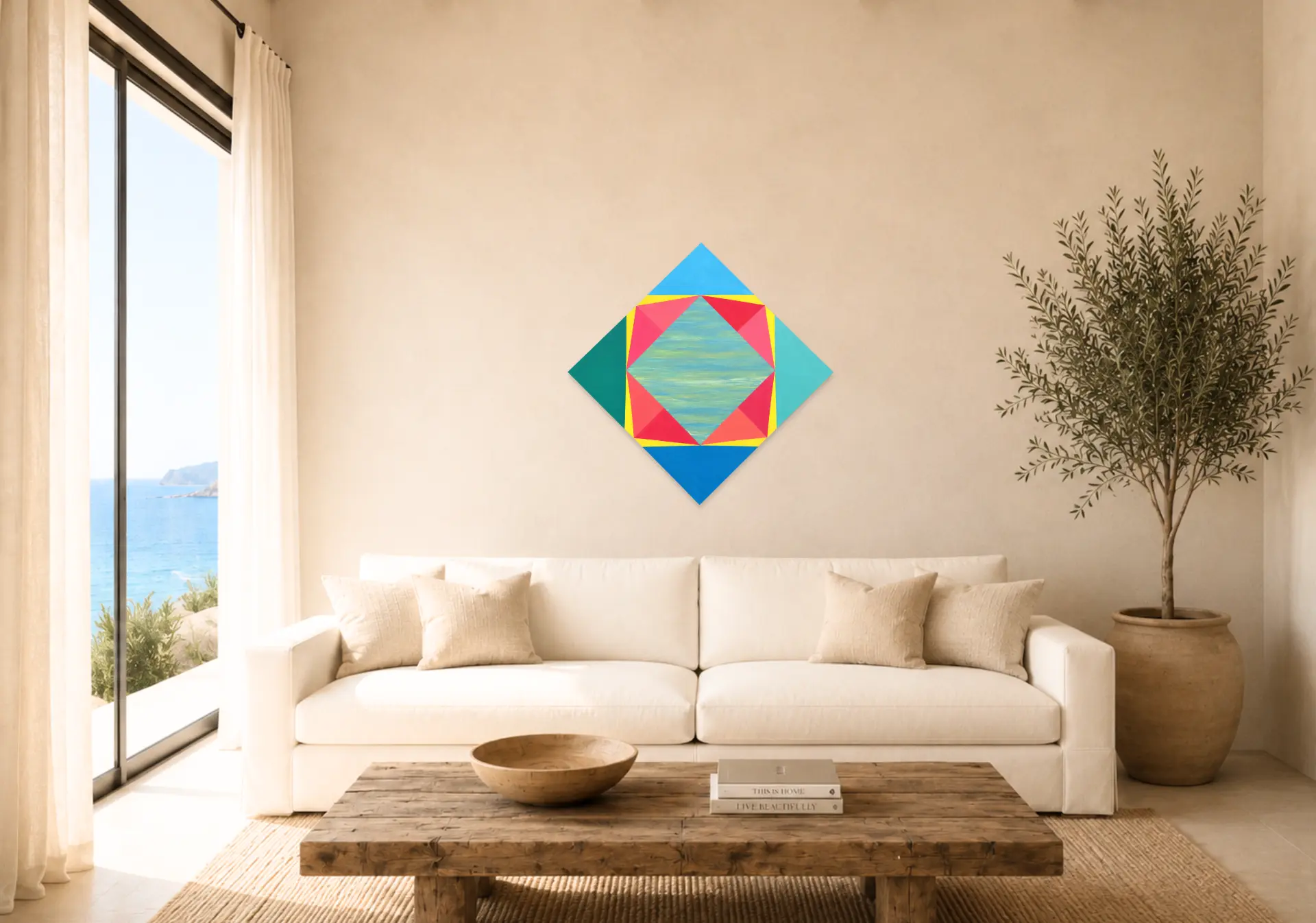 Sunning by the Pool shown in a room setting