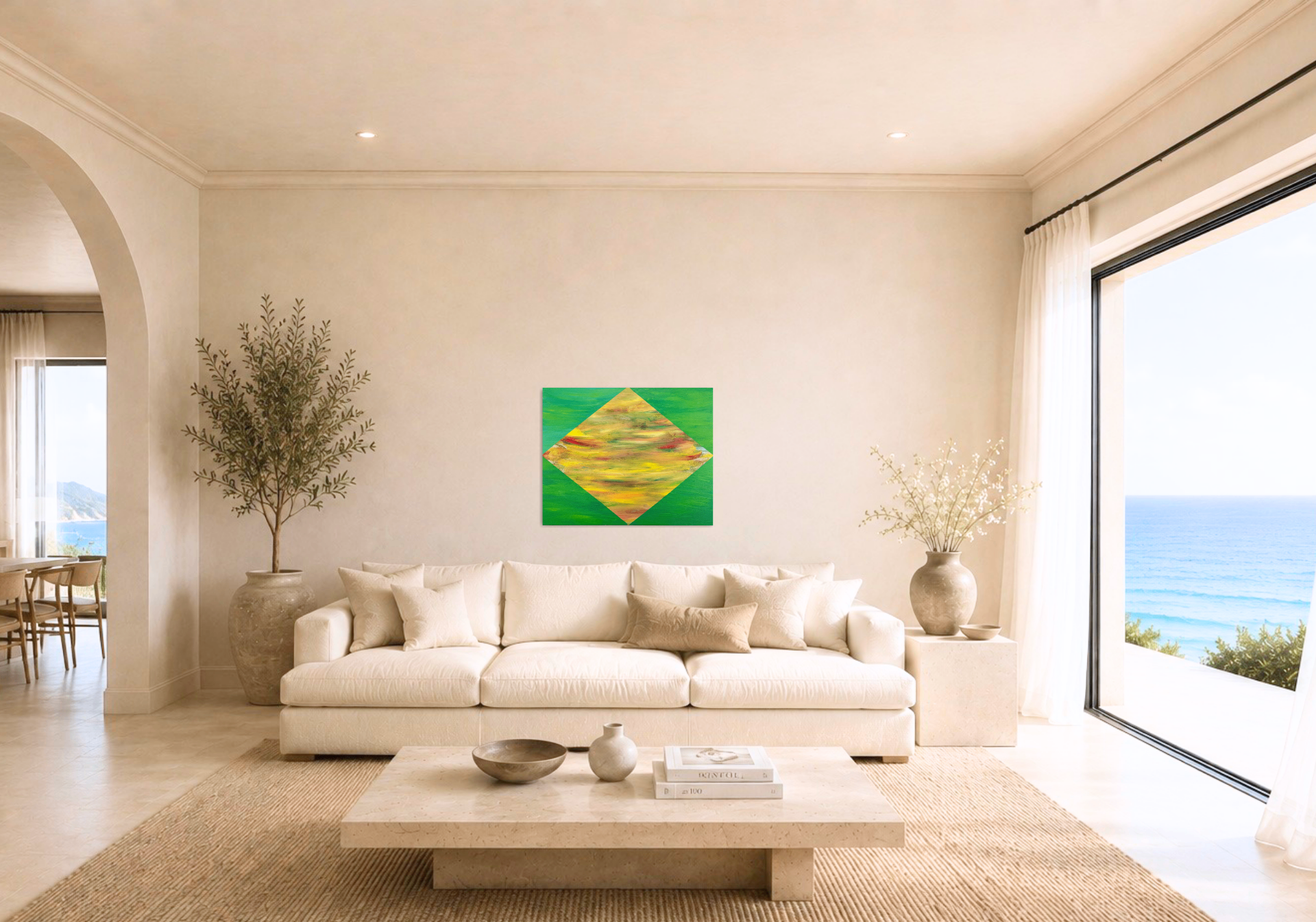 Green Venus shown in a room setting