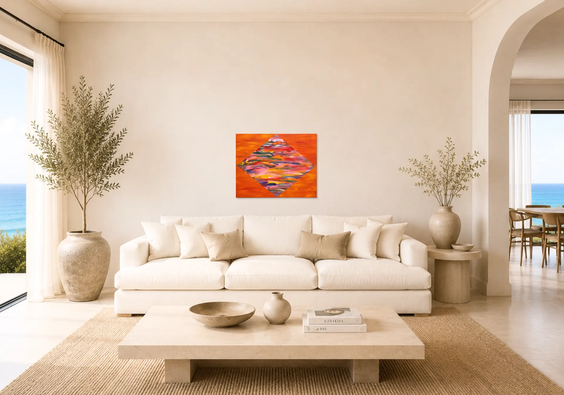 Faraway Sunrise shown in a room setting