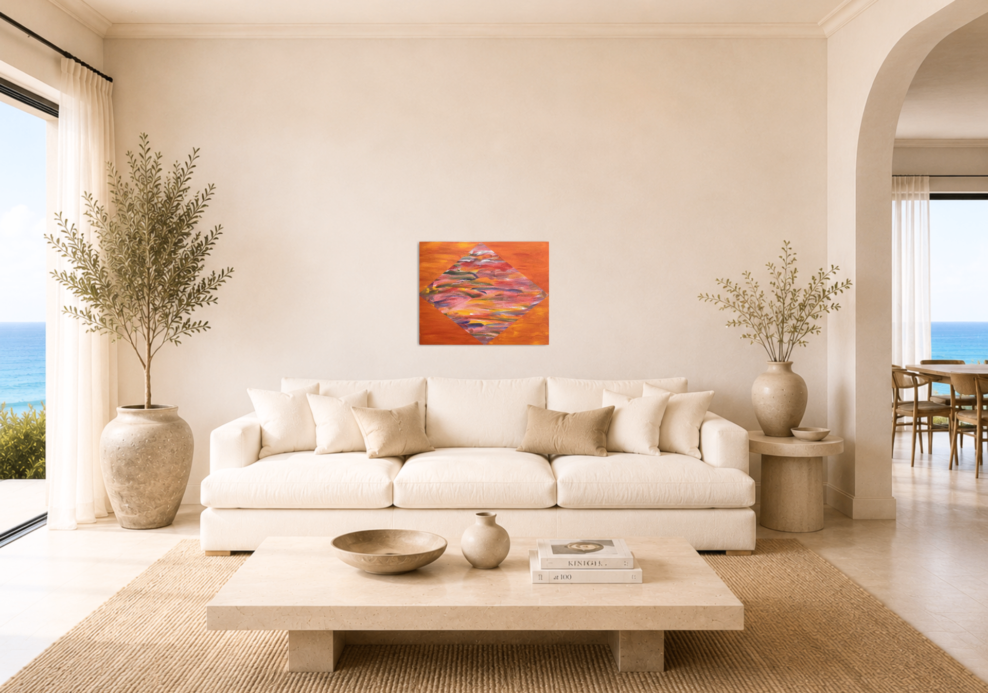 Faraway Sunrise shown in a room setting